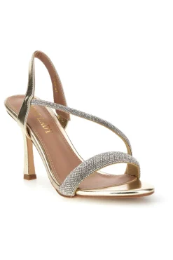 Sandali oro con strass tacco alto First Lady P704