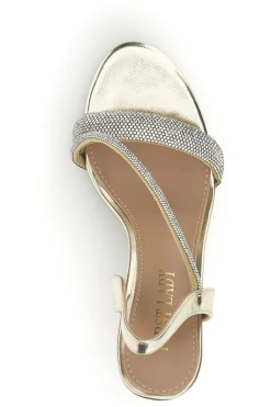 Sandali oro con strass tacco alto First Lady P704