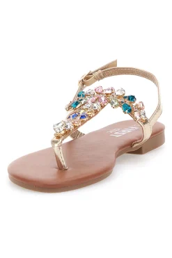 Sandali Oro con Strass The First Chic PRE3008