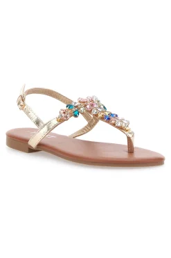 Sandali Oro con Strass The First Chic PRE3008