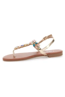 Sandali Oro con Strass The First Chic PRE3008