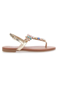 Sandali Oro con Strass The First Chic PRE3008
