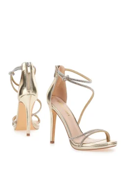 Sandali Oro Con Tacco 12 Cm First Lady 411