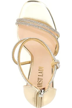 Sandali Oro Con Tacco 12 Cm First Lady 411