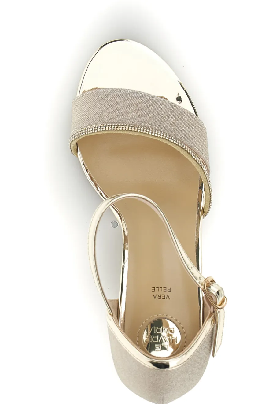 Sandali Oro con tacco alto e cinturino Le havre paris Ap25s9116