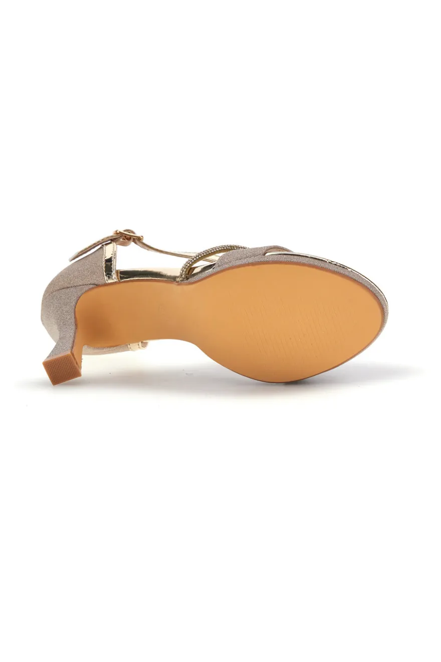 Sandali Oro con tacco alto e cinturino Le havre paris Ap25s9116
