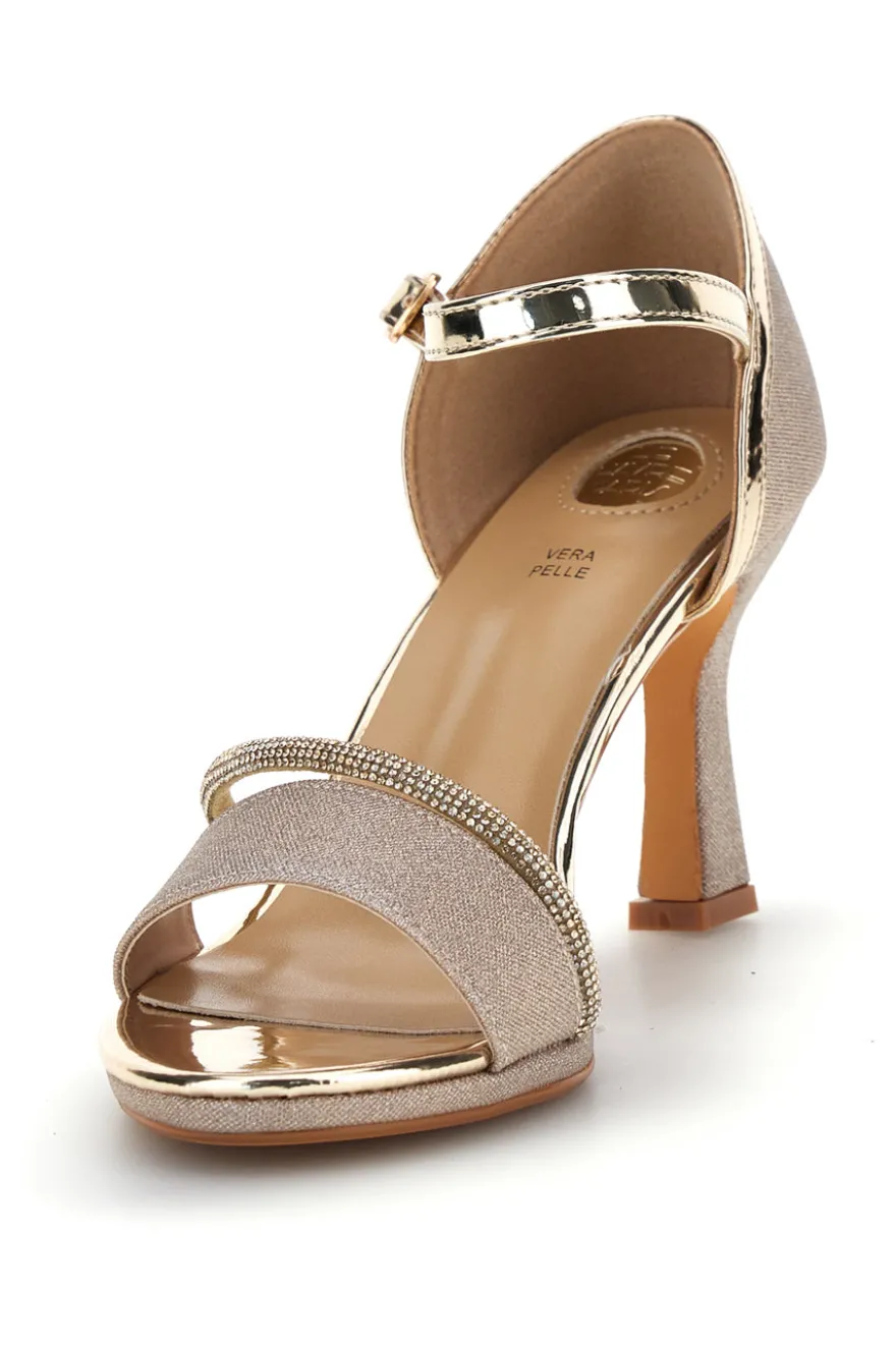 Sandali Oro con tacco alto e cinturino Le havre paris Ap25s9116
