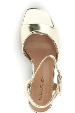 Sandali Oro con tacco largo e cinturino Le havre paris A52611