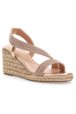 Sandali Oro con Zeppa con Glitter MON DIEU 602