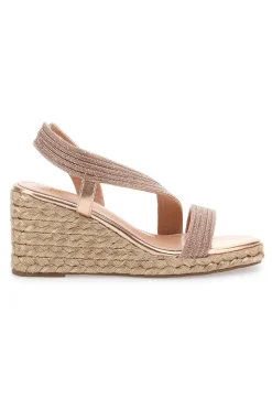 Sandali Oro con Zeppa con Glitter MON DIEU 602