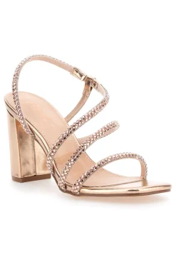 Sandali Oro Rosa Con Cinturino e Dettagli Brillanti The First 255