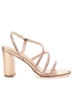 Sandali Oro Rosa Con Cinturino e Dettagli Brillanti The First 255