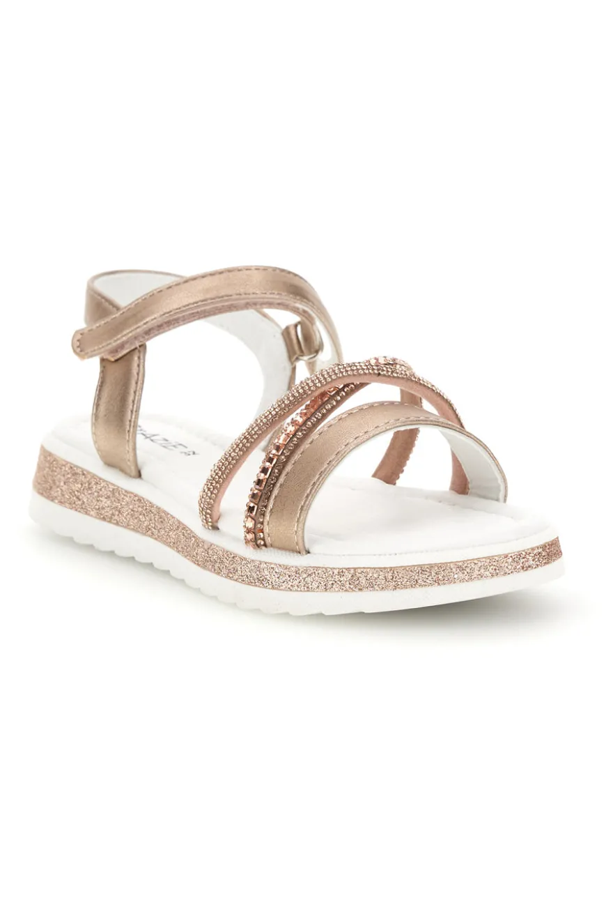 Sandali Oro Rosa con Strass Grazie girl 283585