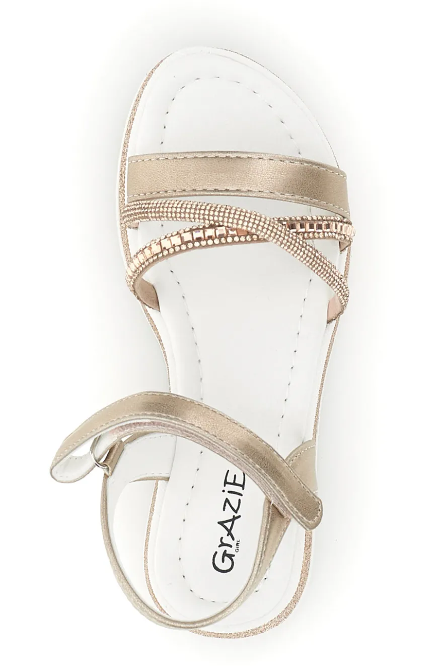 Sandali Oro Rosa con Strass Grazie girl 283585