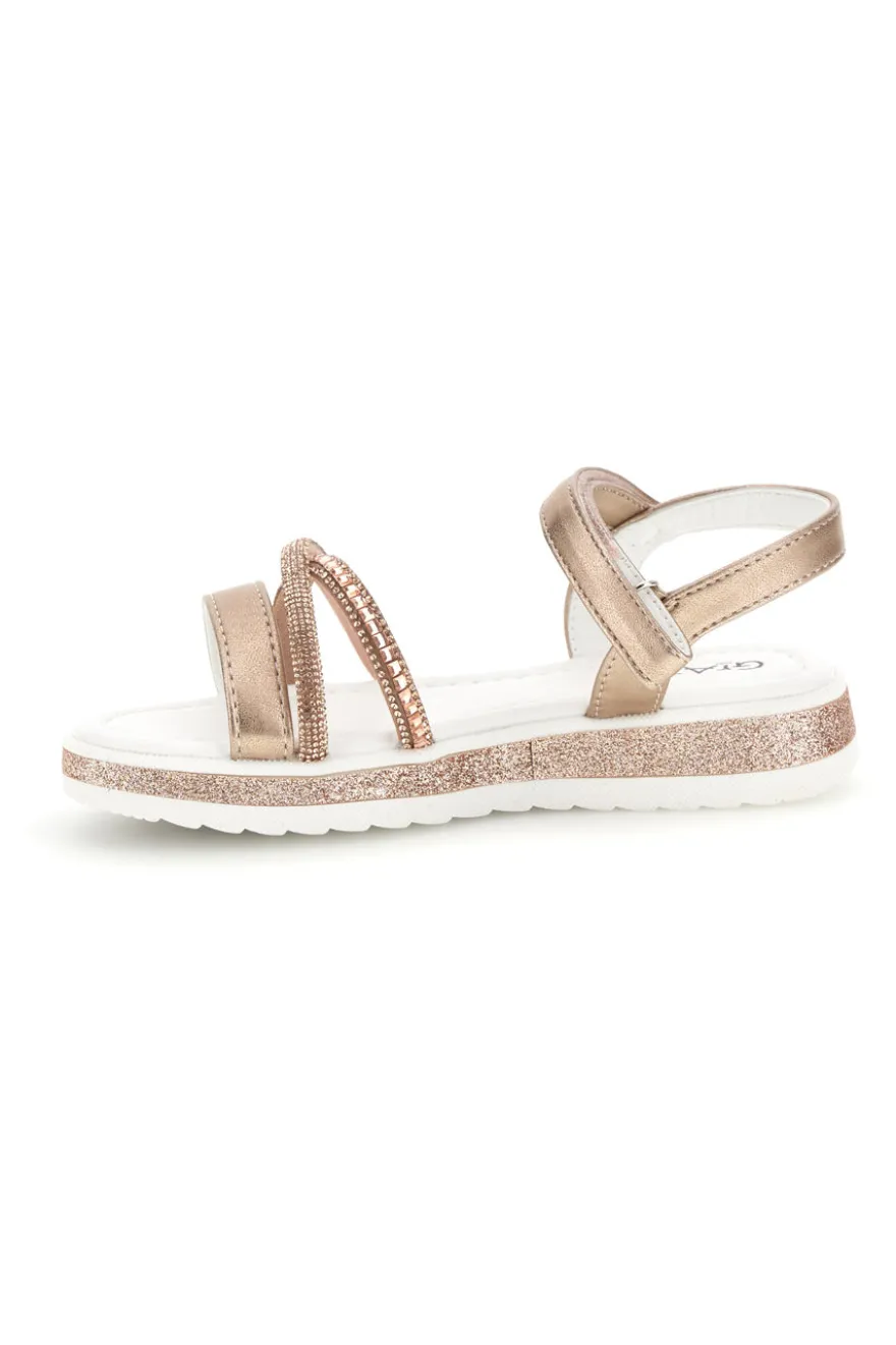 Sandali Oro Rosa con Strass Grazie girl 283585