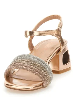 Sandali Oro Rosa Con Tacco Medio The First 651