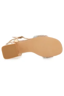 Sandali Oro Rosa Con Tacco Medio The First 651