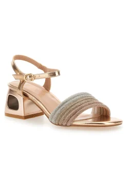Sandali Oro Rosa Con Tacco Medio The First 651