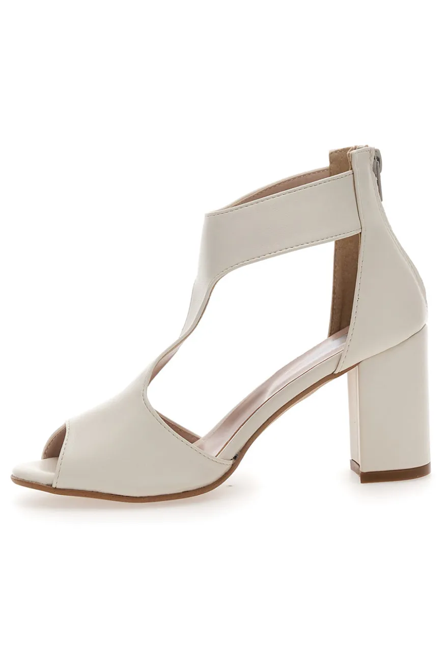 Sandali Panna Con Tacco Ampio Pittarello Love 519