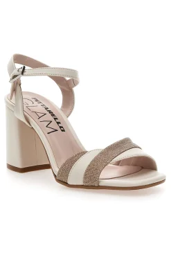 Sandali Panna e Oro Con Cinturino e Tacco 8,5 Pittarello Glam 5548