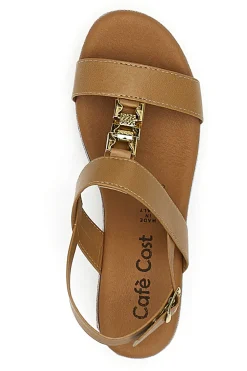 Sandali Platform Cognac Made in Italy Cafè Cost 364022