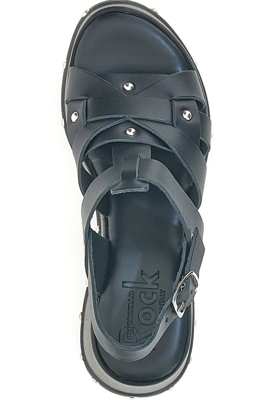 Sandali Platform in Pelle con Borchie Made in Italy Pittarello 15764
