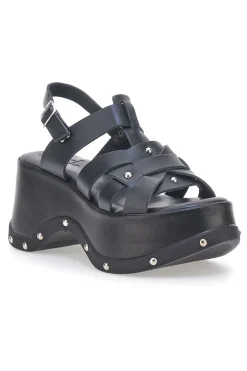 Sandali Platform in Pelle con Borchie Made in Italy Pittarello 15764