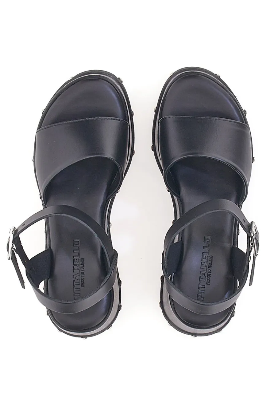 Sandali Platform Neri In Pelle Pittarello 5777