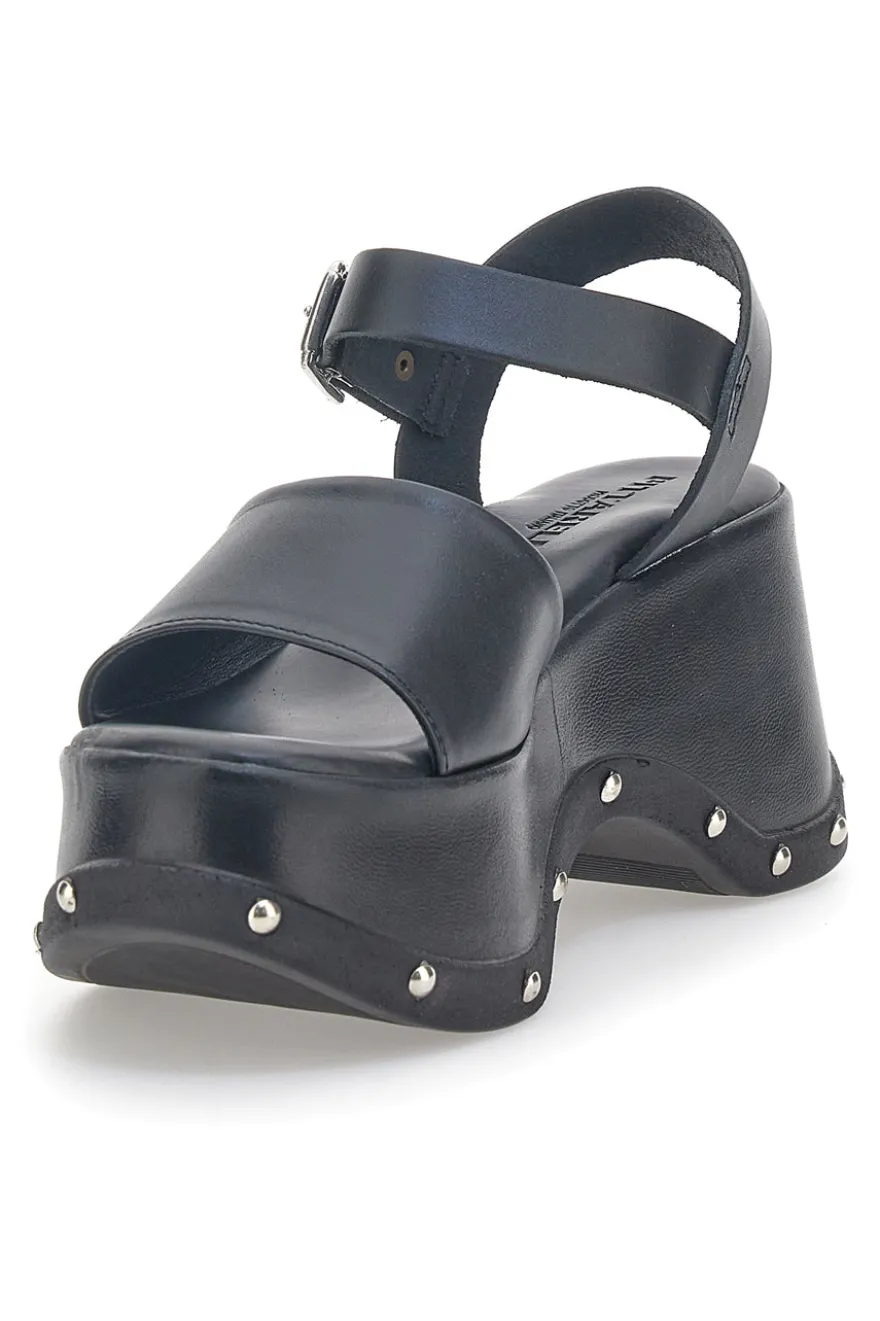 Sandali Platform Neri In Pelle Pittarello 5777