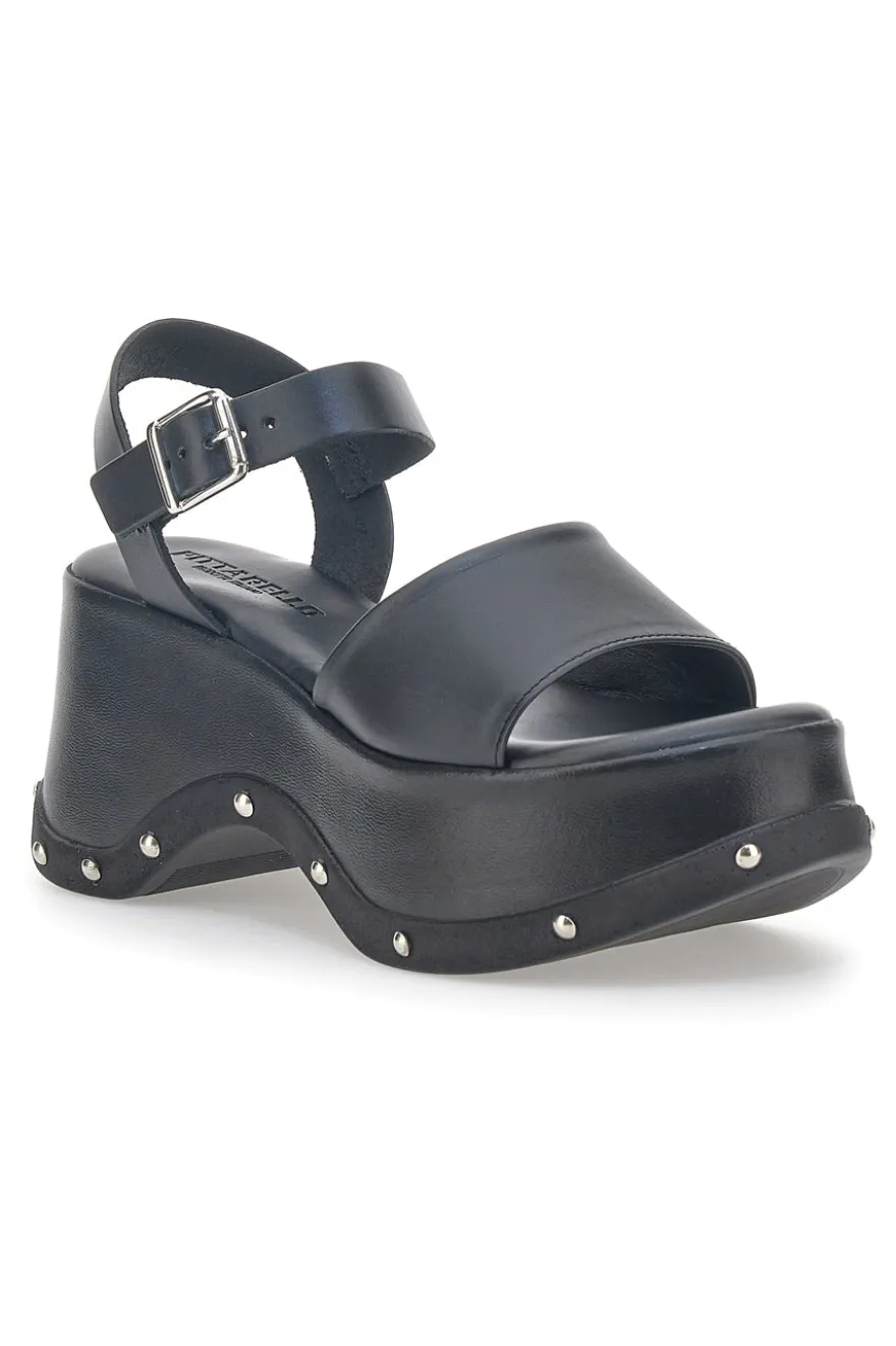 Sandali Platform Neri In Pelle Pittarello 5777