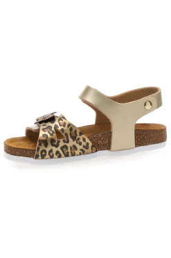 Sandali platino a fantasia animalier con plantare preformato Pittarello Bio 257A745SR