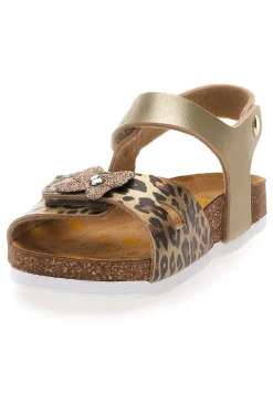 Sandali platino a fantasia animalier con plantare preformato Pittarello Bio 257A745SR