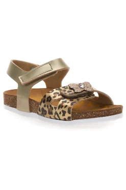 Sandali platino a fantasia animalier con plantare preformato Pittarello Bio 257A745SR