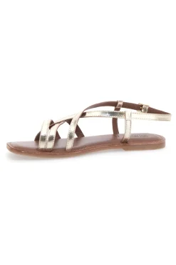 Sandali Platino a Infradito con Tomaia in Pelle Incrociata PITTARELLO SUN A99361103
