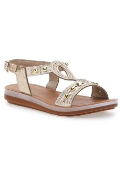 Sandali Platino Con Cinturino e Borchie INBLU 10 ZO