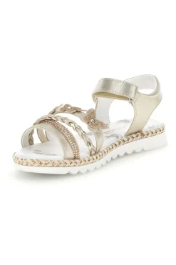 Sandali platino con farfalle e strass Grazie girl 15022