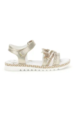 Sandali platino con farfalle e strass Grazie girl 15022