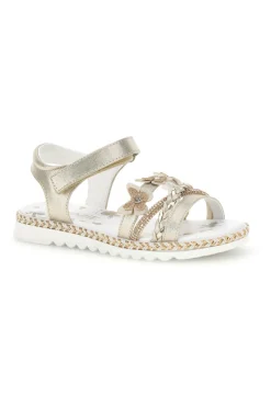 Sandali platino con farfalle e strass Grazie girl 15022