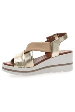 Sandali Platino Con Platform e Tomaia in Pelle Mio Tempo 269020