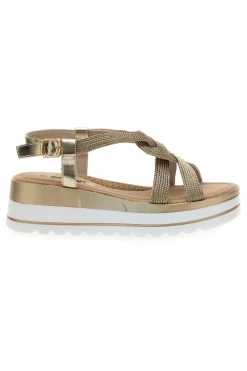 Sandali Platino Con Platform di 5,5 Cm Energy 495