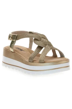 Sandali Platino Con Platform di 5,5 Cm Energy 495