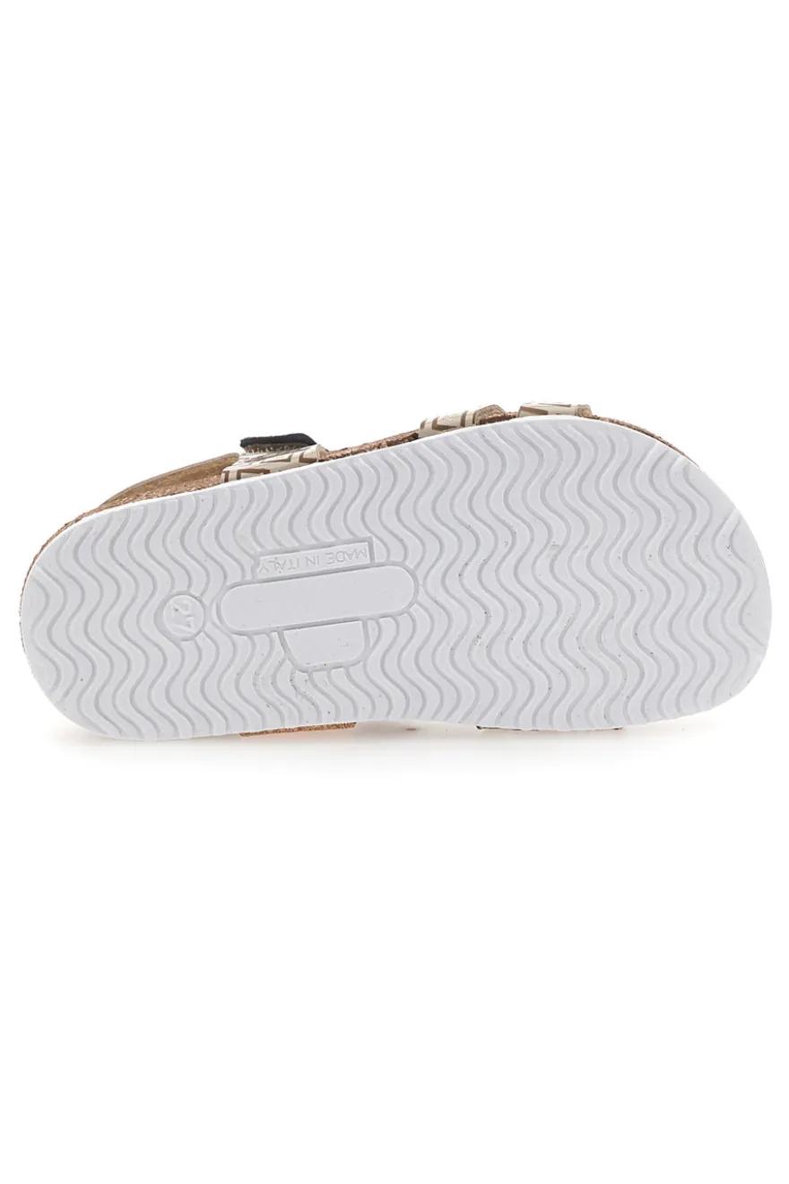Sandali platino con stampa geometrica Pittarello Bio 257A712SR