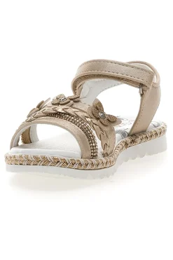 Sandali Platino Con Strappo in Velcro Grazie 15022