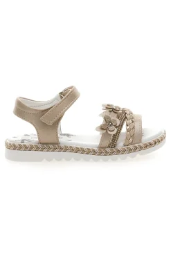 Sandali Platino Con Strappo in Velcro Grazie 15022