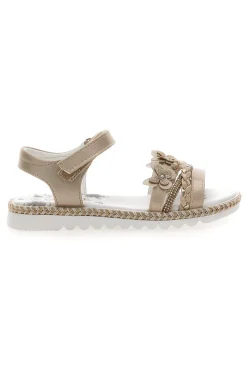 Sandali Platino Con Strappo in Velcro Grazie 15022