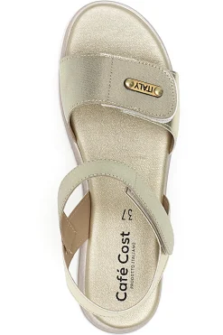 Sandali Platino Con Strappi in Velcro Cafe'Cost 5010