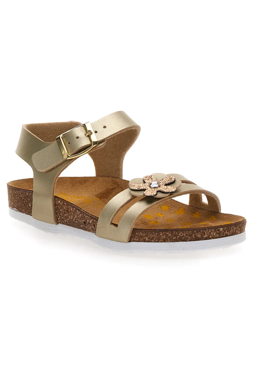 Sandali platino con strass colorati Pittarello Bio 257A007SR