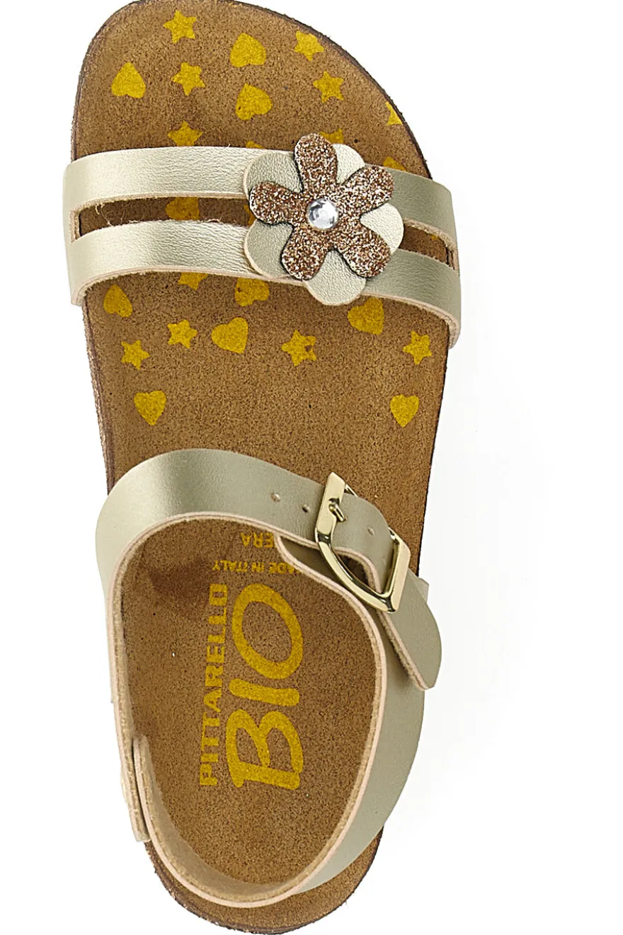Sandali platino con strass colorati Pittarello Bio 257A007SR