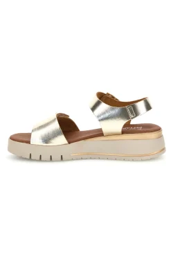 Sandali platino con zeppa e strappo in velcro Pittarello focus 5493097