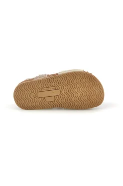 Sandali platino oro brillante con fibbie Pittarello bio 257A084SR